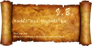 Vadászi Bozsóka névjegykártya